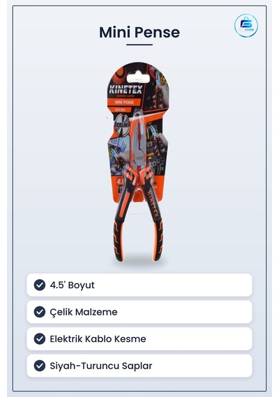 Mini Pense 4.5' Çelik Hırdavat Aleti Elektrik Kablo Kesme Tutma E