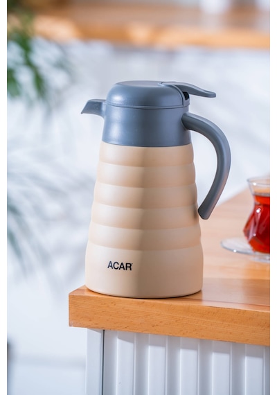 Acar Karat X Paslanmaz Çelik Boğum Detaylı Termos Bej - 1.5 L Bej