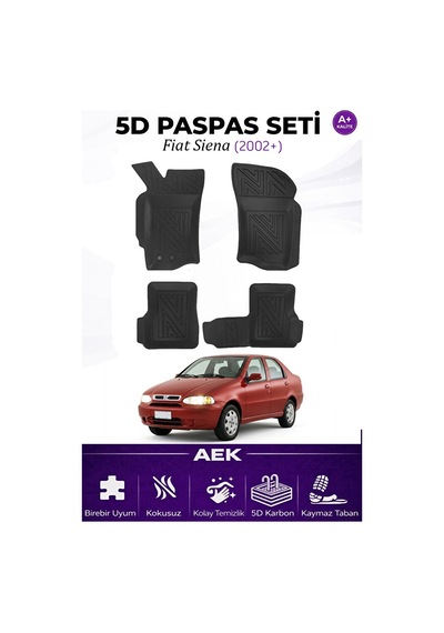 Fiat Sieana 2002+ Araca Özel Havuzlu "karbon" Paspas Takımı