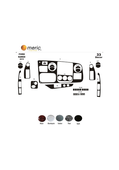 Meriç Ford Cargo Ön Torpido Kaplama 33 Parça 2015-2019 (538616769)