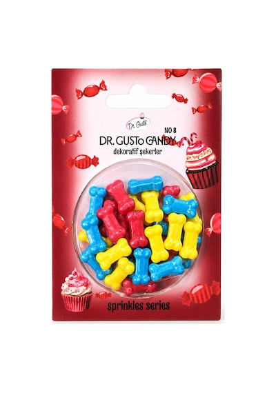 Dr. Gusto Karışık Renkli Kemik Pasta Süsleme Şekeri