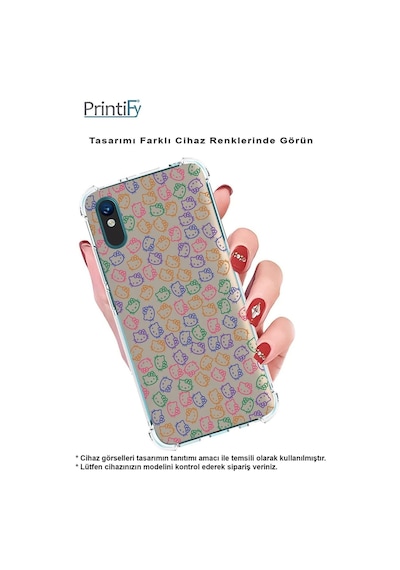 Xiaomi Mi 12 Pro Uyumlu Köşe Korumalı Antişok Kapak Hello Kitty Tasarımlı Şeffaf Kılıf