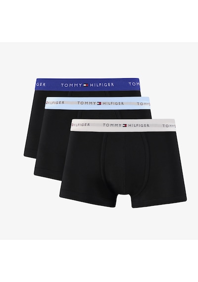 Tommy Hilfiger Wb Trunk Erkek Mavi/gri Bantlı 3'lü Siyah Boxer Um0um02763 Siyah