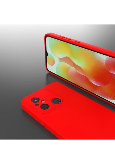 Xiaomi Redmi 12c Kılıf Kamera Korumalı Lansman Silikon Kapak Kırmızı