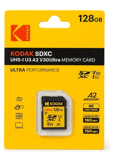 Kodak 128gb Sdxc Uhs-ı U3 A2 V30ultra Sd Kart