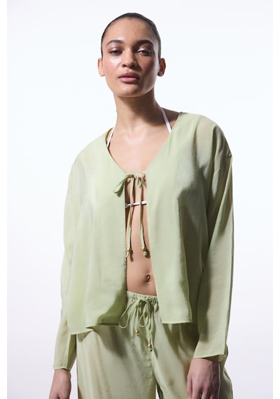 Penti Açık Yeşil Mindy Bağlama Detaylı V Yaka Oversize Kimono Lg13