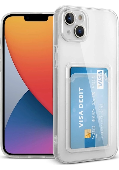 Hnrlıshp Newface Apple iPhone Uyumlu  13 Kılıf Kart Şeffaf Silikon - Şeffaf