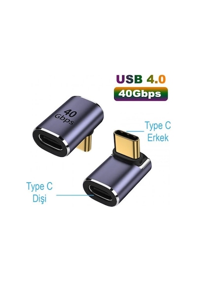 Çevirici Usb4 40 Gbps 90 Derece Typec Çevirici Dik Typec Çevirici