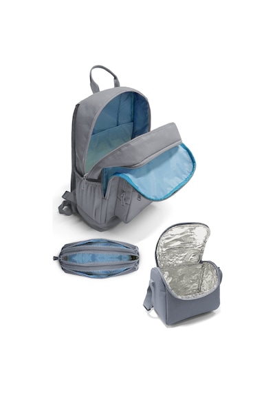 Coral High Renkli Çizgili 3 Lü Okul Çanta Seti Set0123680 Pudra - Krem