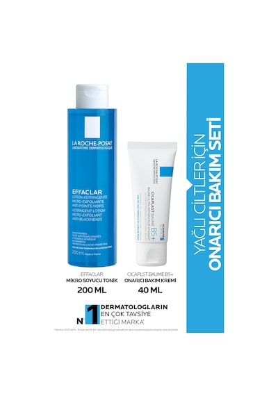 Yağlı Ciltler İçin Onarıcı Bakım Seti: Effaclar Tonik 200ml& Cicaplast Onarıcı Bakım Kremi 40ml