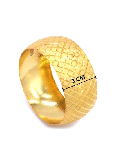Altın Kaplama Baklava Desenli Mega Bilezik 30mm Kalınlık Blz-1139 Altın