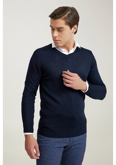 D's Damat Ds Damat Regular Fit Lacivert Düz Örgü Kazak 1hf060632003m Lacivert