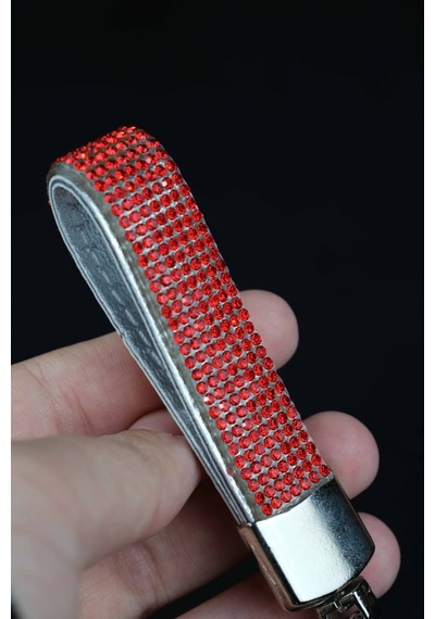 Kırmızı Swarovski Taşlı Anahtarlık