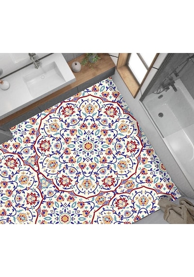 Yer Kaplama Zemin Kaplama Folyosu 65x130 Cm Mandala Vintage