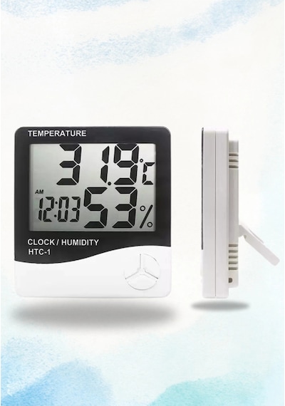 Dijital Oda Termometre Sıcaklık Ve Nem Ölçer Masa Saati Alarm Pil Dahil