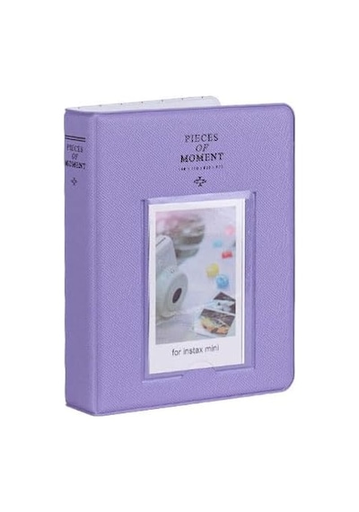 Ayrex Instax Moment Polakart Fotoğraf Albümü - 65 Kapasite - 6x9 Ebat Mor