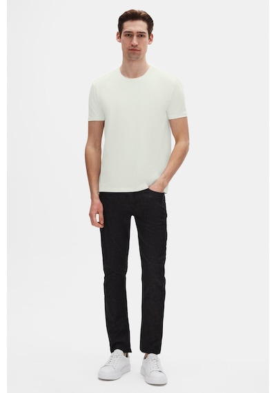 Twn Slim Fit Ekru Düz Kabartma Baskılı T-shirt 4ec148551753m Ekru