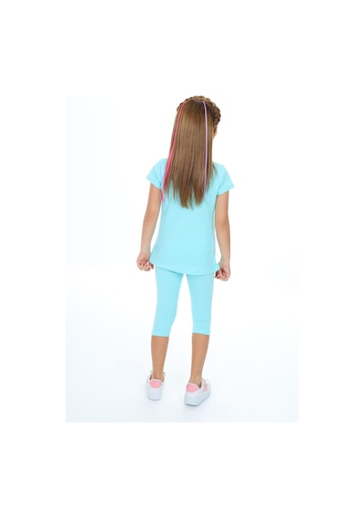 Toontoy Kids Toontoy Kız Çocuk Varaklı Kalp Baskılı Kaprili Takım Su Yeşili