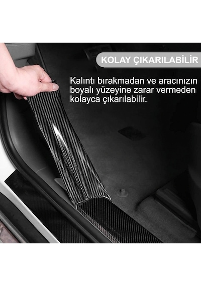 Kapı Eşiği Tampon Bagaj Koruma Folyosu 5d Karbon Folyo 5cmx5m Siyah