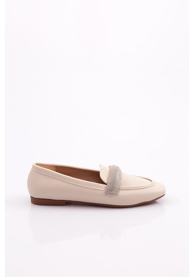 Dgn 5000 Kadin Silver Taş Tokali Loafer 5000-1423-R1806 Ten