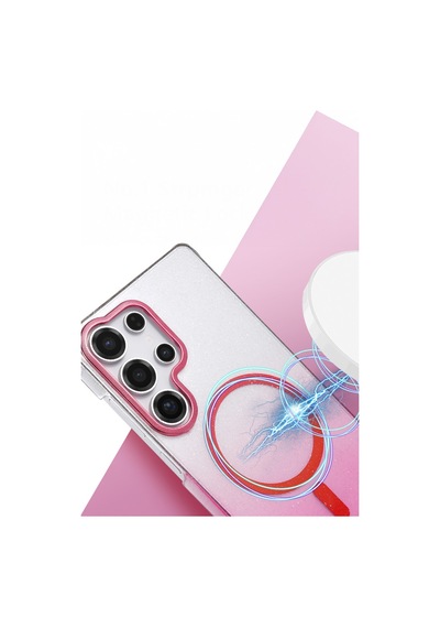Samsung Galaxy S23 Ultra Uyumlu Glossy Magsafe Kapak - Pembe