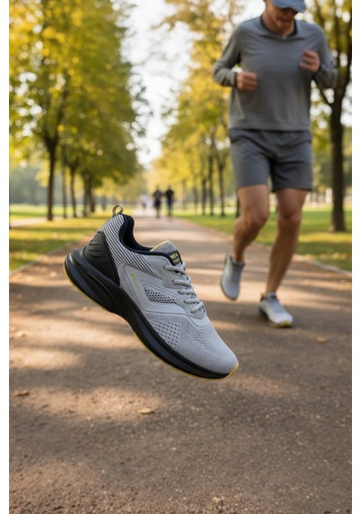 Enoch Erkek Koşu Ve Yürüyüş Spor Ayakkabı Hafif Fileli Sneaker Performans Serisi Gri