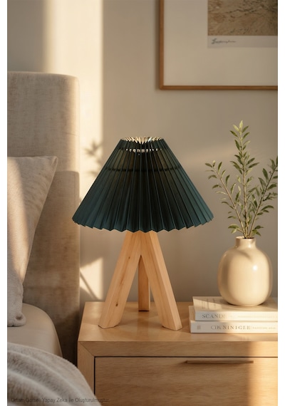 Rino Abajur Tripod Ahşap Ayaklı Pilise/akardeon Şapkalı Masa Lambası - Salon, Yatak Odası, Komodin Üstü Gece Lambası Yeşil Yeşil Rino Abajur Tripod Ahşap Ayaklı Pilise/akardeon Şapkalı Masa Lambası - Salon, Yatak Odası, Komodin Üstü Gece Lambası Yeşil Yeşil