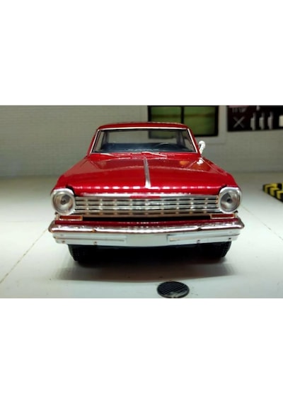 New Ray Koleksiyon 1 / 24 Ölçek 1964 Chevy Nova Ss Kırmızı Model Metal Araba