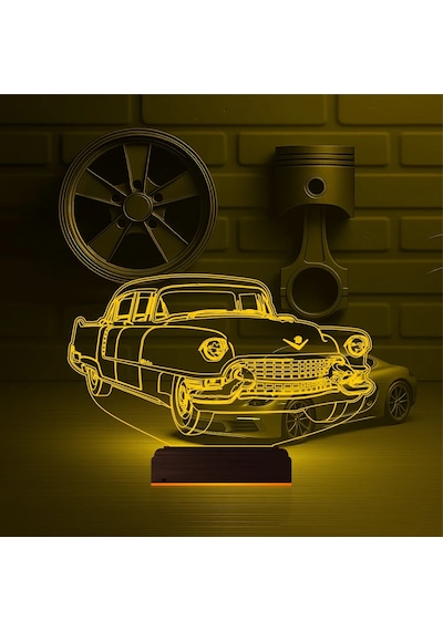 Luvivia Amerikan Klasik Araba Vintage 3d Lamba - Masa Gece Lambası Şeffaf