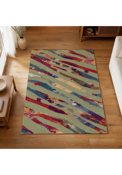 Kartela Halı Aira Halı Kaymaz Taban Makinede Yıkanabilir Halı Adaçayı Yeşili - 80 X 120 Cm