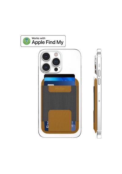 Micflip P065 İos Uyumlu Kablosuz Ve Pin Şarj Özellik Findmy Destekli Magnetik Standlı Kartlık Kahve Kahverengi