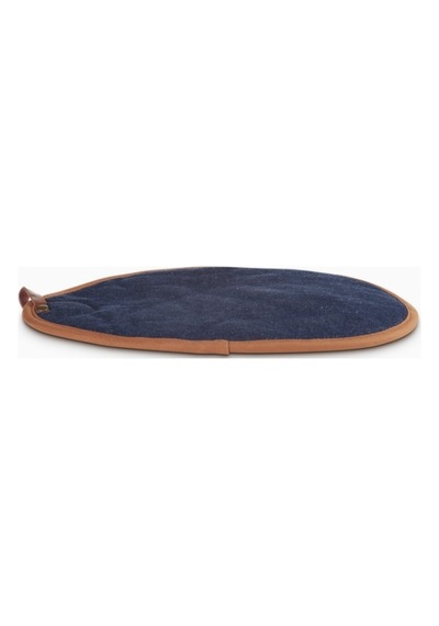 Le Creuset Denim Lüks Tasarım Tutacak Koruyucu Deri Detaylı Mutfak Ekipmanları Mavi