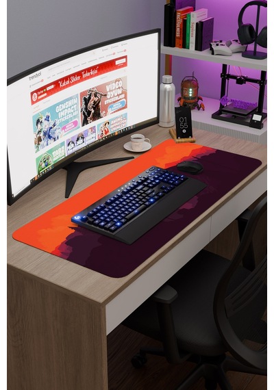 Dijital Dağ V2 90x40 Xxl Gaming Kauçuk Kaymaz Taban Mouse Pad Fare Altlığı