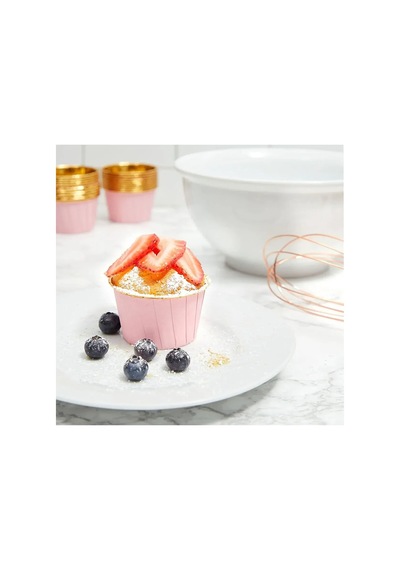 Metalik Pembe Gold Renk Muffin Cupcake Kek Kalıbı 25'li Çok Renkli