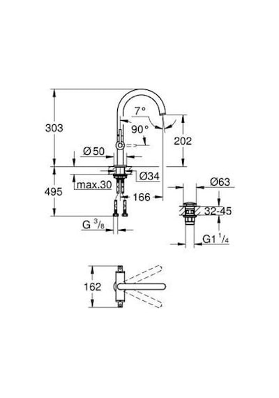 Grohe Atrio Lavabo Bataryası L-Boyut - 21145GL0 Altın