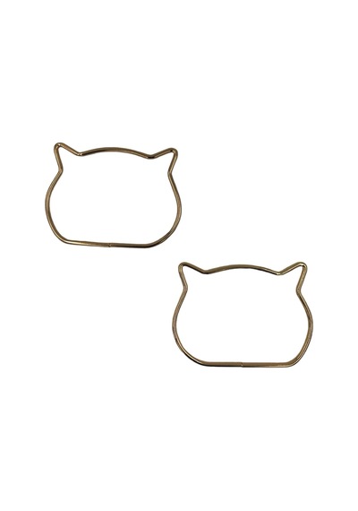 Kedi Şeklinde Metal Çanta Sapı Gold