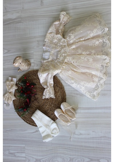 Pugi Baby Barbosa Orkide Kız Bebek Güpürlü Elbise Yenidoğan Lüx Elbise Seti - Hastane Çıkışı Ve Mevlütlük Ekru Pugi Baby Barbosa Orkide Kız Bebek Güpürlü Elbise Yenidoğan Lüx Elbise Seti - Hastane Çıkışı Ve Mevlütlük Ekru