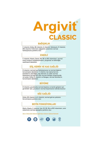Argivit Classic Multivitamin 150 Ml Şurup 2 Adet