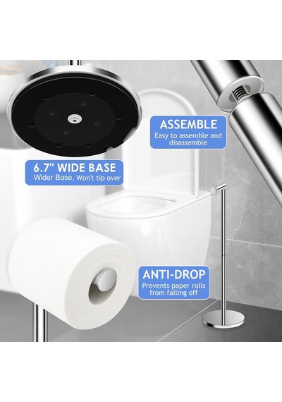 Tuvalet Kağıdı Tutacağı Standı, Banyo Tuvalet Kağıdı Rulo Tutacağı, Paslanmaz Çelik, 4 Rulo Tuvalet Kağıd Diğer