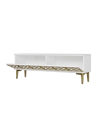 Tsa1238bg - Arextv120 Tv Stand, Tv Sehpası Beyaz - Gold 120cm