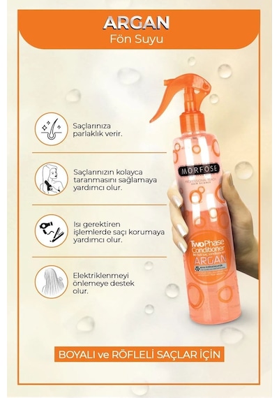 Argan Çift Fazlı Kondisyoner Fön Suyu 400 Ml - Mrfs