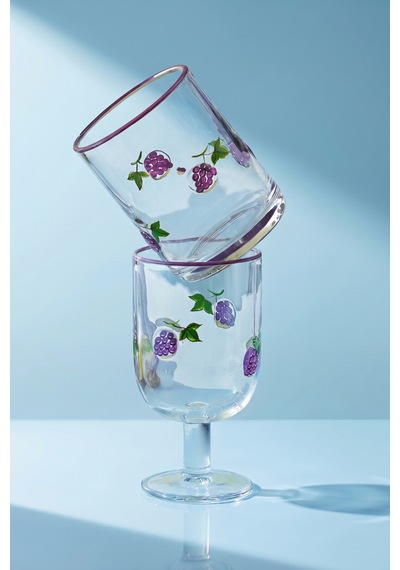 Karaca Desenli Kadeh 390 Ml Mor