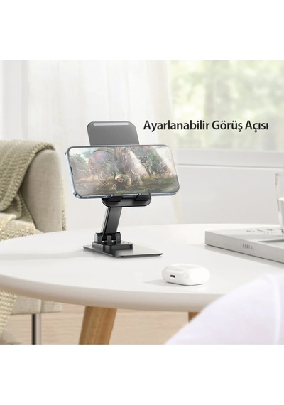Hoco. Ph50 Ayarlanabilir Katlanabilir Masaüstü Telefon Tablet Tutucu - Siyah Siyah