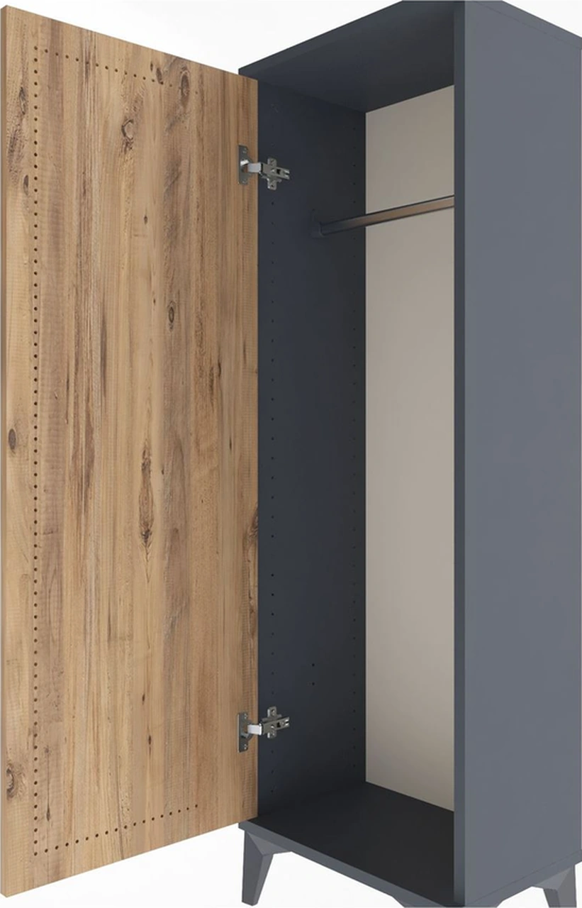 Arges Dolap Tek Kapaklı Tek Askılı 44x30x134 Antrasit-çam Antrasit Arges Dolap Tek Kapaklı Tek Askılı 44x30x134 Antrasit-çam Antrasit