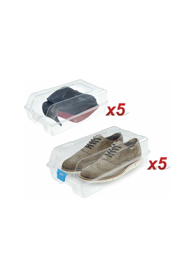 Sağlam Plastik 5 Adet Kadın + 5 Adet Erkek Ayakkabı Kutusu