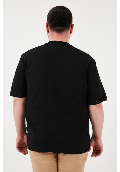 Buratti Büyük Beden Pamuklu Regular Fit Erkek T Shirt 5902653B Siyah