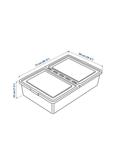 Ikea Sockerbıt Kapaklı Kutu, Beyaz, 50x77x19 Cm