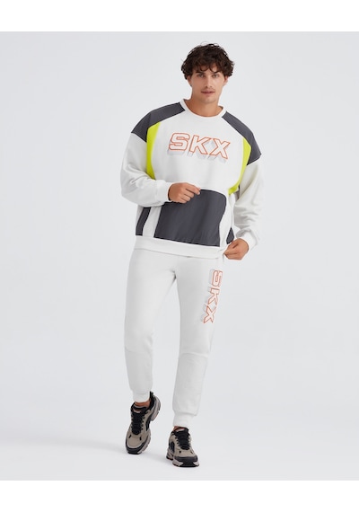 Skechers M Lw Fleece Crew Neck Sweatshirt Erkek Light Gray Sweatshirt S232277-032 Gri