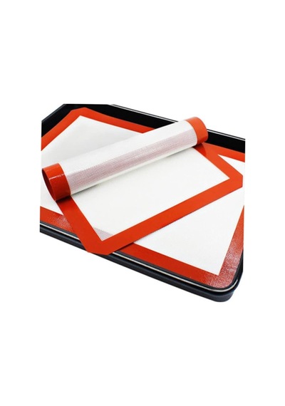 Fırınlanabilir Kendinden Yağlı Silikon Pişirme Matı Silpat Yıkanabilir Fırın Matı 30 X 40 Cm Kırmızı