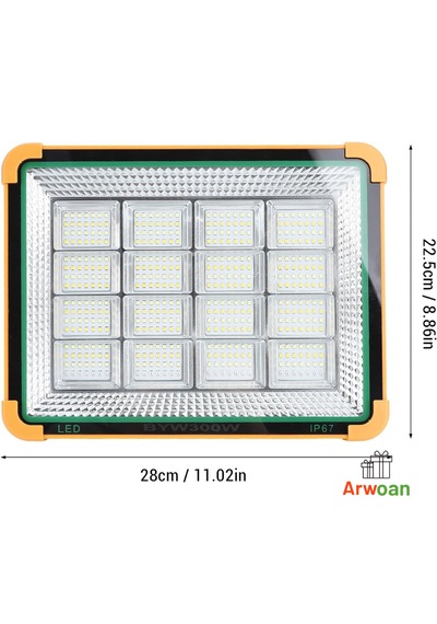 Arwoan 300w Led Projektör Ip67 Dış Mekan Su Geçirmez Bahçe, Şantiye Ve Fabrika Aydınlatma Beyaz Işık Floodlight
